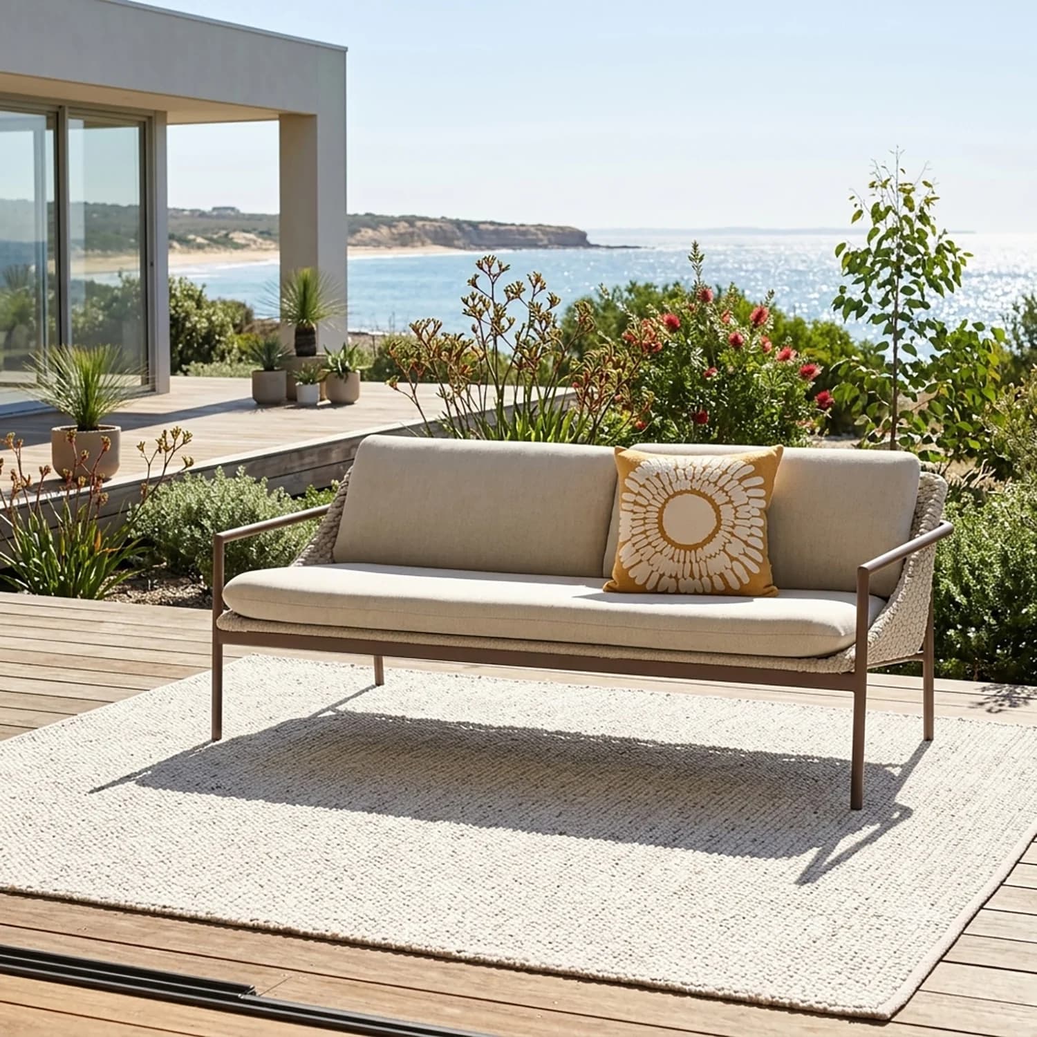 Outdoor bench set, powder-coated steel, delivered Gujranwala, 14 days